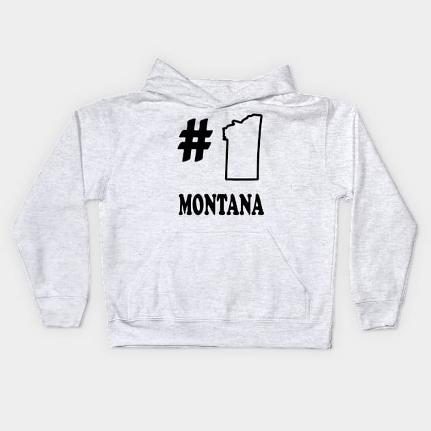 A funny map of Montana Kids Hoodie by percivalrussell